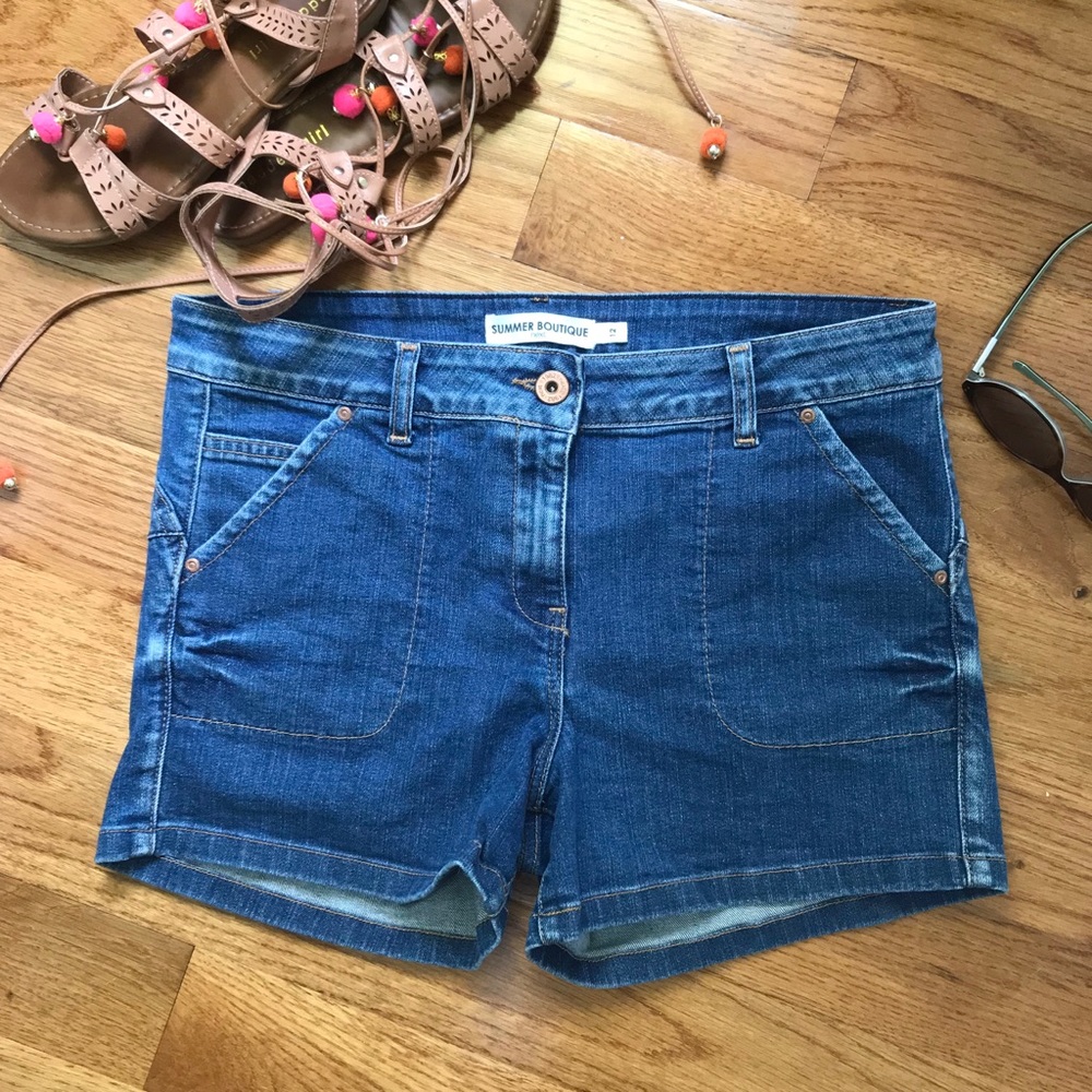 Next UK High Waisted Denim Shorts